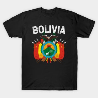 Bolivia - Coat of arms - white letters T-Shirt